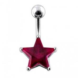 Šperky4U Stříbrný piercing do pupíku - hvězda - BP01019-F