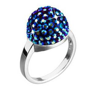 EVOLUTION GROUP CZ Stříbrný prsten s krystaly Crystals from Swarovski®,  BLUE - velikost 56 - 35013.5
