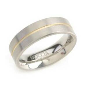 BOCCIA® Titanový prsten BOCCIA® se zlacenou drážkou 0101-03 - velikost 48 - 0101-0348