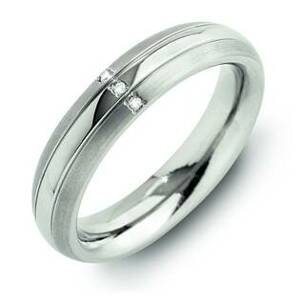 BOCCIA® Dámský titanový snubní prsten s diamanty 0131-03 - velikost 50 - 0131-0350