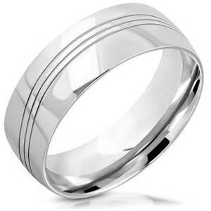 Šperky4U Pánský ocelový snubní prsten, šíře 8 mm - velikost 65 - OPR0107-64