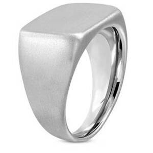 Šperky4U Pečetní ocelový prsten matný - velikost 65 - OPR1743-65