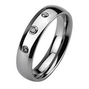 NUBIS® NWF1025 Dámský snubní prsten, 3 zirkony - velikost 51 - NWF1025-6ZR3-51