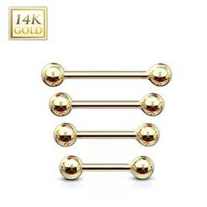 Šperky4U Zlatý piercing činka, tyčka 1,2 mm - Au 585/1000 - ZL01105-1210-YG