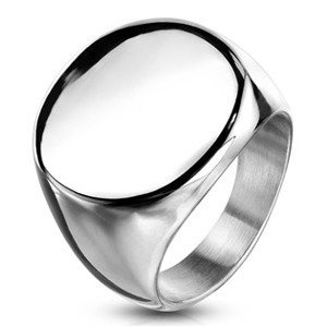 Šperky4U Kruhový pečetní ocelový prsten - velikost 59 - OPR1751ST-59