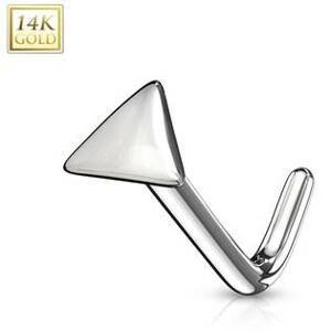 Šperky4U Zlatý piercing do nosu  - trojúhelník, Au 585/1000 - ZL01191-WG