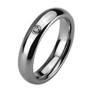 NUBIS® NWF1025 Dámský snubní prsten wolfram, zirkon - velikost 60 - NWF1025-4-Zr-60
