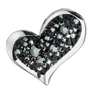 EVOLUTION GROUP CZ Stříbrný přívěšek srdce s kamínky Crystals from Swarovski® Hematite - 34184.5 Hematite