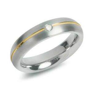BOCCIA® Dámský titanový snubní prsten BOCCIA® s diamantem 0130-06 - velikost 51 - 0130-0651