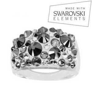 AKTUAL, s.r.o. Prsten s krystaly Crystals from Swarovski®, Hematite - velikost 50 - LV2014-50