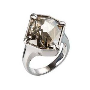 EVOLUTION GROUP CZ Stříbrný prsten s kamenem Crystals from Swarovski® Silver Shade,  - velikost 58 - 35805.5