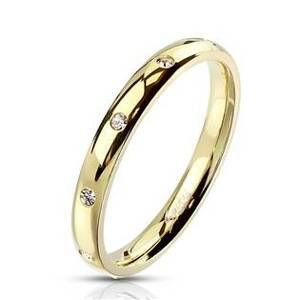 Šperky4U Zlacený celový prsten se zirkony - velikost 62 - OPR1759GD-62