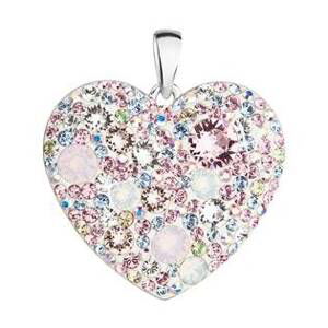 EVOLUTION GROUP CZ Stříbrný přívěsek s krystaly Swarovski mix barev srdce  magic rose - 34243.3 Magic Rose