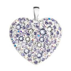 EVOLUTION GROUP CZ Stříbrný přívěsek s krystaly Swarovski mix barev srdce  violet - 34243.3 violet