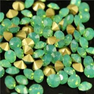 Šperky4U Skleněný šaton SS12 - 3,2 mm, 10ks/bal., Green Opal - SS12-GOP