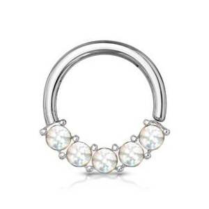Šperky4U Piercing kruh s kameny 1,0 x 10 mm - K01052-C