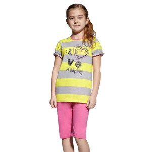 Dívčí dívčí pyžamo capri s nápisem I love sleeping Taro Barva/Velikost: žlutá / 110