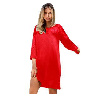 Dámská noční košile s dlouhým rukávem Dkaren Barva/Velikost: červená / XL