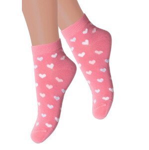 Dívčí kotníkové ponožky 004/182 STEVEN Barva/Velikost: růžová (pink) / 32/34
