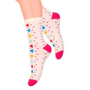 Dívčí klasické ponožky se vzorem puntíků 014/126 Steven Barva/Velikost: šampaň / 29/31