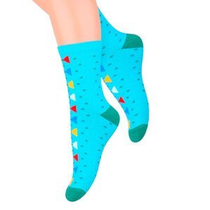 Dívčí klasické ponožky se vzorem puntíků 014/129 Steven Barva/Velikost: modrá světlá / 29/31