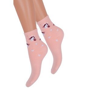 Dívčí klasické ponožky 014/403 Steven Barva/Velikost: růžová (pink) / 32/34