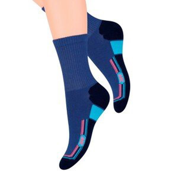 Dámské sportovní ponožky s nápisem Jump 99 Steven 026 Barva/Velikost: modrá tmavá / 35/37
