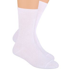 Pánské zdravotní ponožky s lemem 048 STEVEN Barva/Velikost: bílá / 41/43