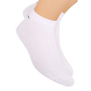 Chlapecké kotníkové ponožky sportovní jednobarevné 054/101 STEVEN Barva/Velikost: bílá / 38/40