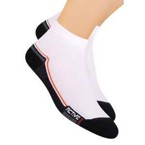 Chlapecké kotníkové ponožky sportovní s nápisem Active 054/89 STEVEN Barva/Velikost: bílá-černá / 38/40