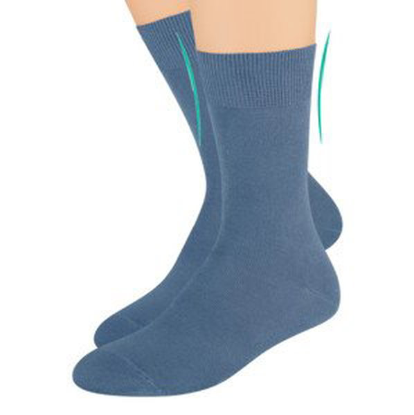 Dámské zdravotní ponožky s lemem 055 STEVEN Barva/Velikost: jeans / 35/37