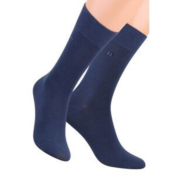 Pánské oblekové ponožky se vzorem dvou čtverců 056/1 STEVEN Barva/Velikost: modrá / 45/47