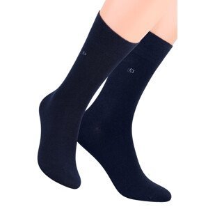 Pánské oblekové ponožky se vzorem dvou čtverců 056/1 STEVEN Barva/Velikost: granát (modrá) / 42/44