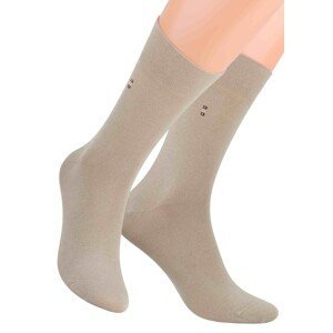 Pánské oblekové ponožky se vzorem kostek 056/2 STEVEN Barva/Velikost: béžová tmavá / 45/47