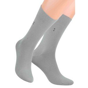 Pánské oblekové ponožky se vzorem kostek 056/2 STEVEN Barva/Velikost: šedá světlá / 45/47