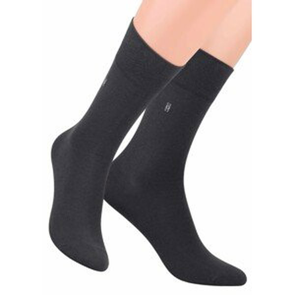 Pánské oblekové ponožky se vzorem kostek 056/2 STEVEN Barva/Velikost: grafit (šedá) / 42/44