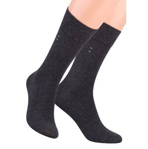 Pánské oblekové ponožky se vzorem kostek 056/2 STEVEN Barva/Velikost: grafit melír / 42/44