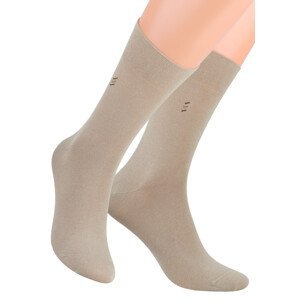 Pánské oblekové ponožky se vzorem proužků 056/5 STEVEN Barva/Velikost: béžová tmavá / 39/41