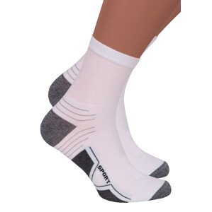Pánské klasické sportovní ponožky s nápisem Sport 057/215 Steven Barva/Velikost: bílá-grafit / 41/43