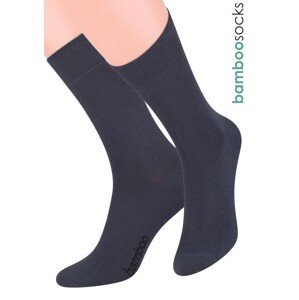 Dámské klasické ponožky z bambusového vlákna 086 STEVEN Barva/Velikost: šedá tmavá / 35/37