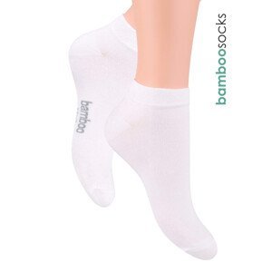 STEVEN Pánské kotníkové ponožky z bambusového vlákna 094 Barva/Velikost: bílá / 44/46
