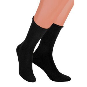 Pánské jednobarevné froté ponožky Steven Barva/Velikost: černá / 41/43