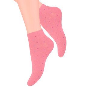 Dámské kotníkové ponožky se vzorem 114/12 STEVEN Barva/Velikost: růžová (pink) / 38/40