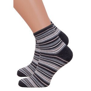 Dámské froté ponožky se vzorem 123/052 Steven Barva/Velikost: světlý melír / 35/37