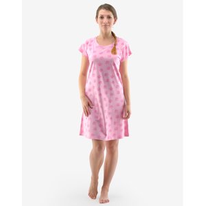 Gina Košilka noční dámská krátký rukáv 19132P Barva/Velikost: růžovofialová, pink / XL/XXL