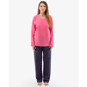 Gina Výhodné balení 5 kusů - Pyžamo dlouhé dámské 19137P Barva/Velikost: purpurová, lékořice / XL
