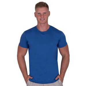 Pánské jednobarevné tričko s krátkým rukávem TDS Barva/Velikost: modrá / S/M