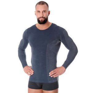 Pánské tričko Merino LS11600 BRUBECK Barva/Velikost: jeans / S/M