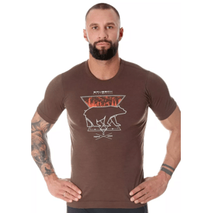 Pánské tričko Active Wool SS12650 BRUBECK Barva/Velikost: hnědá / M/L