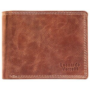 Luxusní pánská peněženka Leonardo Verrelli z pravé kůže hnědá patina